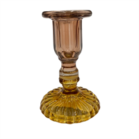 2 colored candleholder Champagne/ Amber